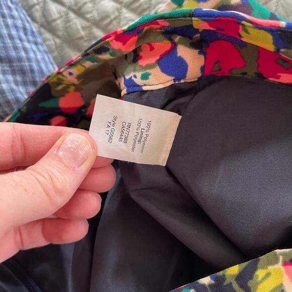 J Crew Floral Skirt A-Line Size 2 Flowy Chiffon Blue Pink Green White Colorful - Picture 15 of 15